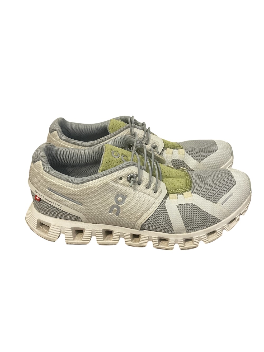 On Cloud Shoes Womens Size 7 White Gray Green CloudTec Running Sneakers 69.97999